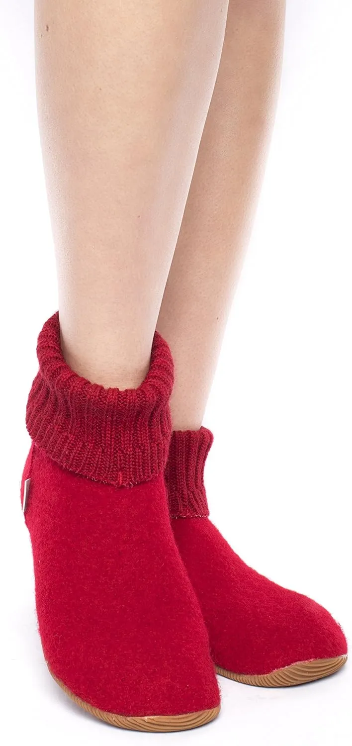 GIESSWEIN Wildpoldsried – Unisex Hüttenschuhe, Warme Pantoffeln, Feste Sohle, Hoher Hausschuh, Filz, Damen & Herren‌
