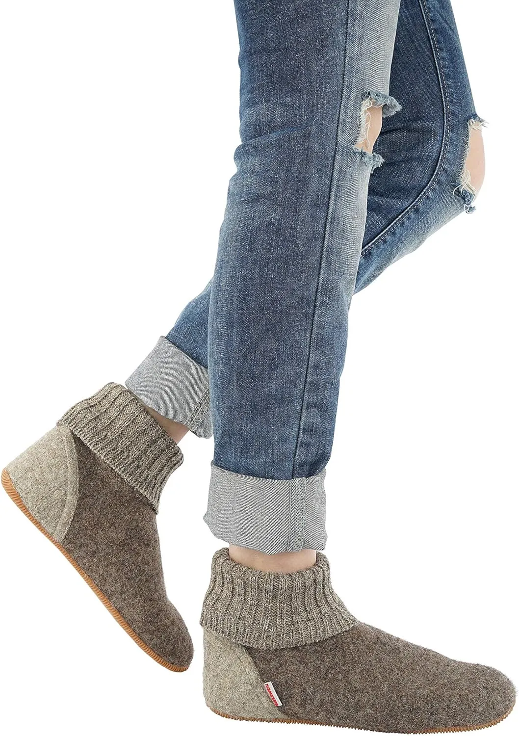 GIESSWEIN Wildpoldsried – Unisex Hüttenschuhe, Warme Pantoffeln, Feste Sohle, Hoher Hausschuh, Filz, Damen & Herren‌