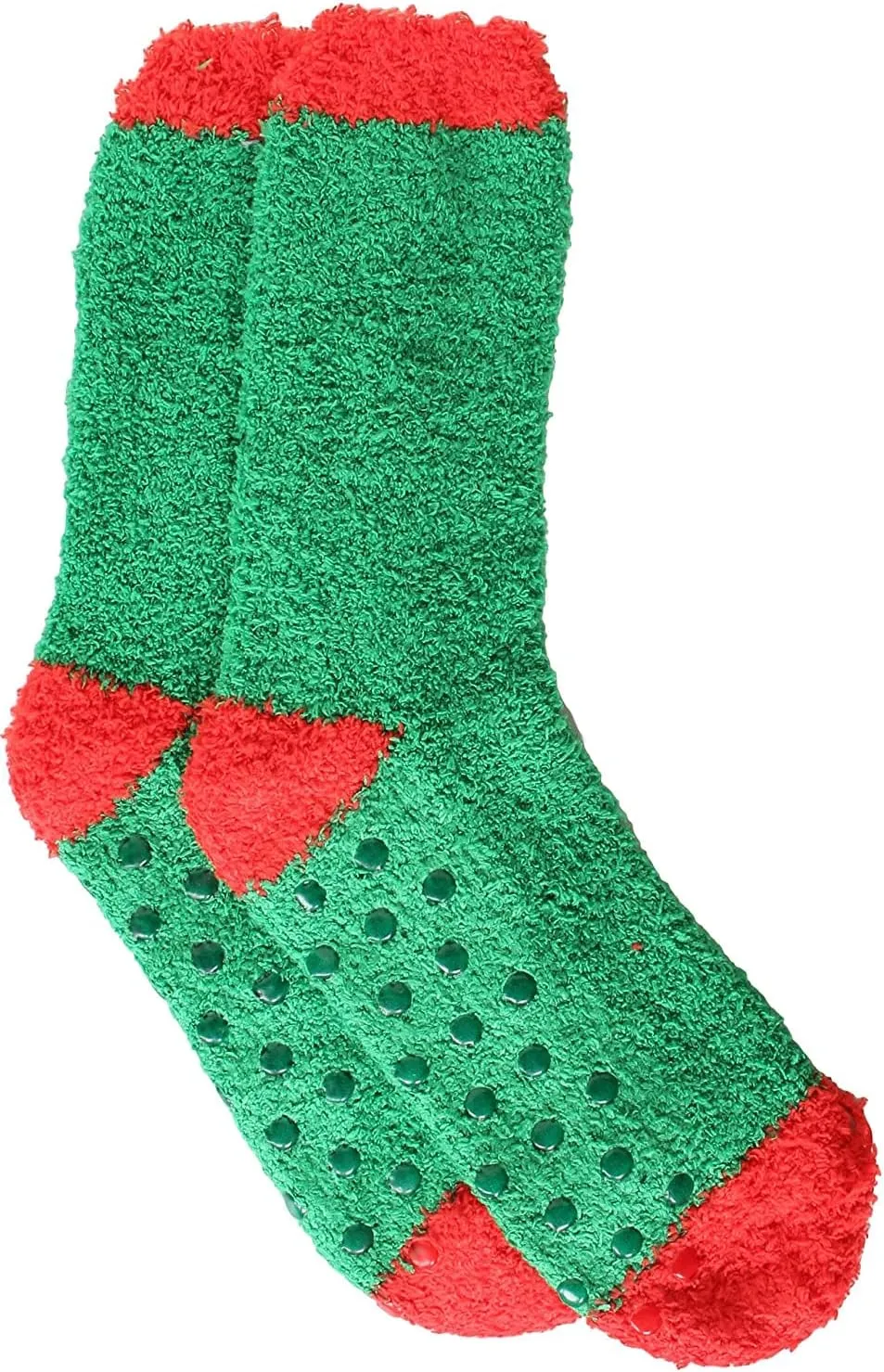Gilbins Mens-Womens Christmas Holiday Fuzzy Socks with Grips Non Slip Skid Slipper Fluffy Hospital Winter Crew Sleep Socks