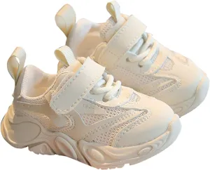 Girls Kids Ankle Hook and Loops Sneaker Mesh Breathable Light Outdoor Running Sport Shoes Sole Non Slip Baby Kids Shoes