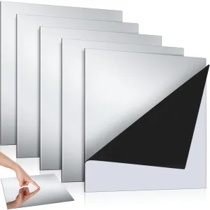 Gisafai 5 Pcs 304 Stainless Steel Sheets Stainless Steel Plates Mirror Surface Polishing Finish Stainless Steel Shim Plates Metal Sheets for Crafts Kitchen DIY Making (11.81 x 11.81 x 0.016 Inch)