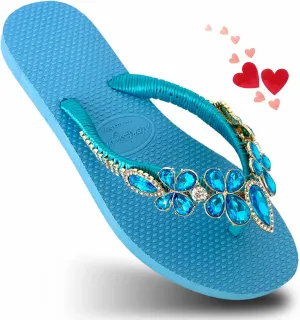 Glam Rhinestones Flip Flops For Women