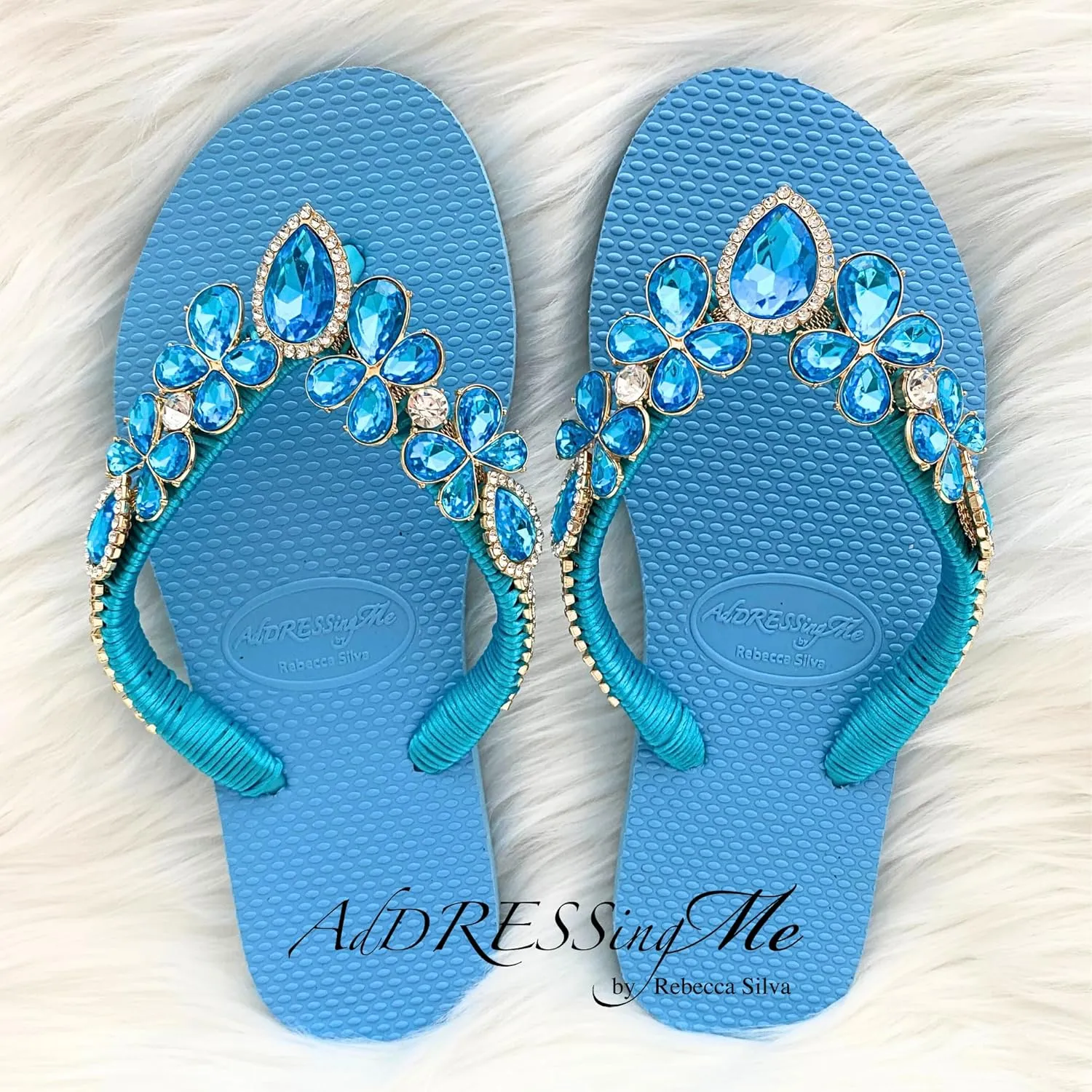 Glam Rhinestones Flip Flops For Women
