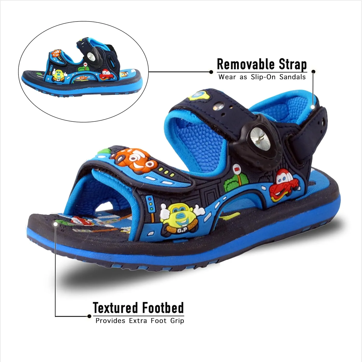 Gold Pigeon Shoes KIDS Easy Snap Lock Outdoor/Water Sandals & Slides. Adjustable Straps