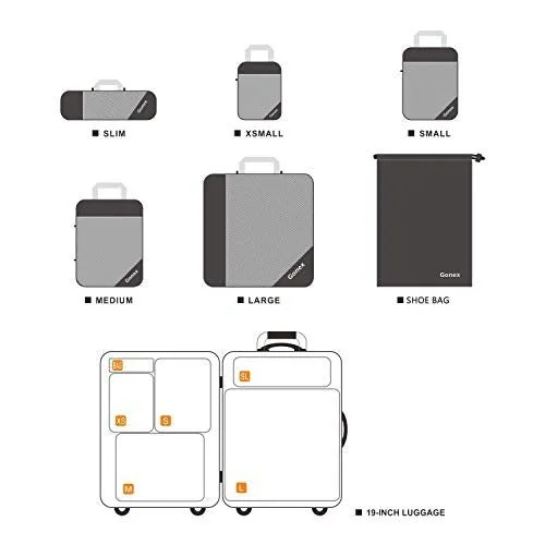 Gonex Compression Packing Cubes Mesh Organizers