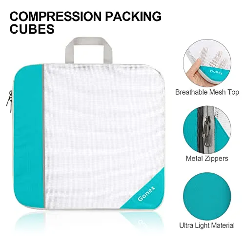 Gonex Compression Packing Cubes Mesh Organizers