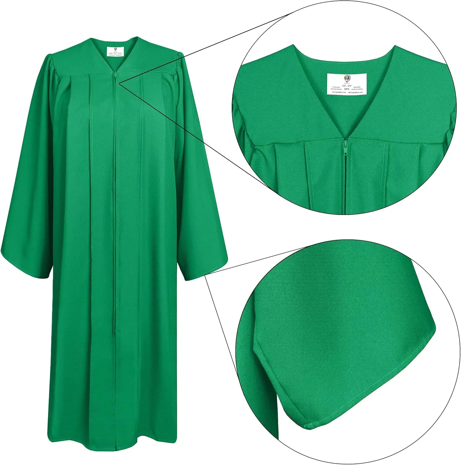 GradPlaza Matte Choir Robe for Church Baptism Officiant Confirmation Costume,Graduation Gown for School,Judge Pastor Robes