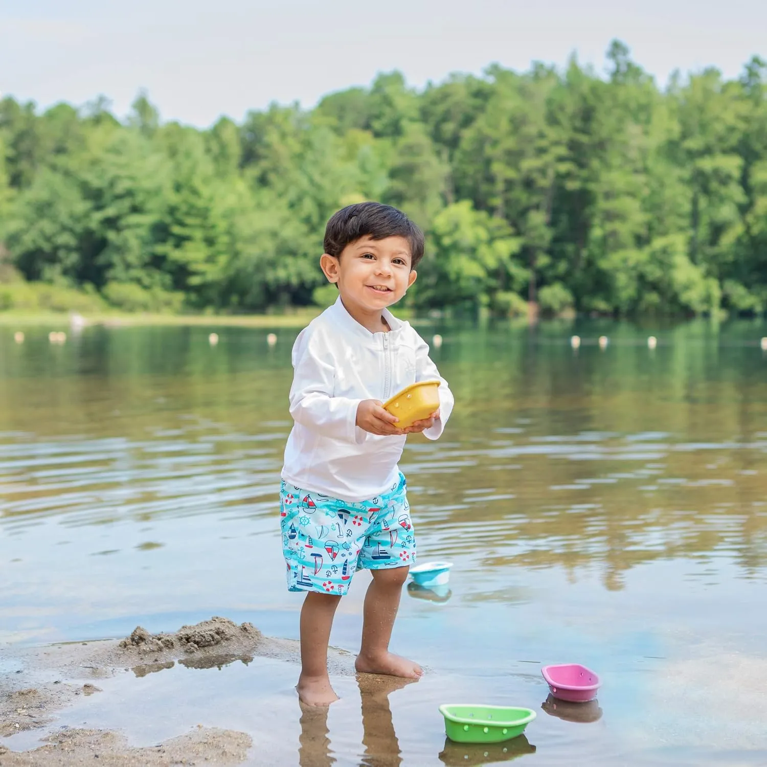green sprouts Boys' Long Sleeve Rashguard | All-Day UPF 50  Sun Protection—Wet Or Dry