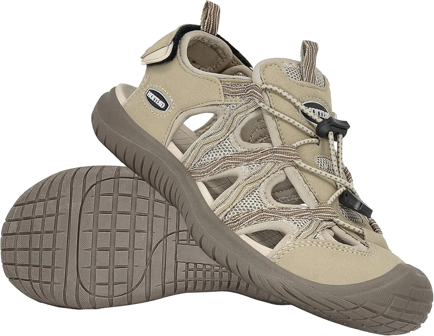 GRITION Hiking Sandals Women Closed Toe, Waterproof Lightweight Adjustable Hiking Athletic Sandals, Breathable For Beach Summer Adventure Comfortable Outdoor Sport