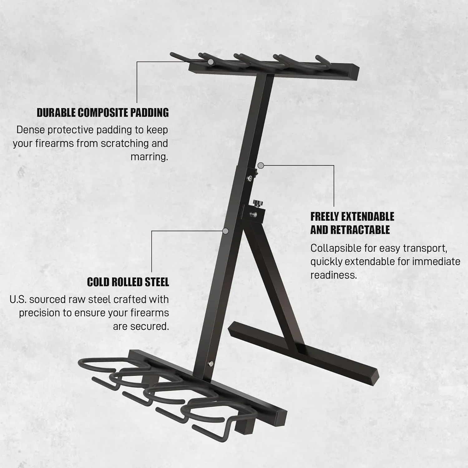 Gun Rack,Portable Rifle Rack Stand, Heavy Duty Steel Indoor Outdoor Gun Racks, Folding Gun Rack Stand for Shooting Hunting Range