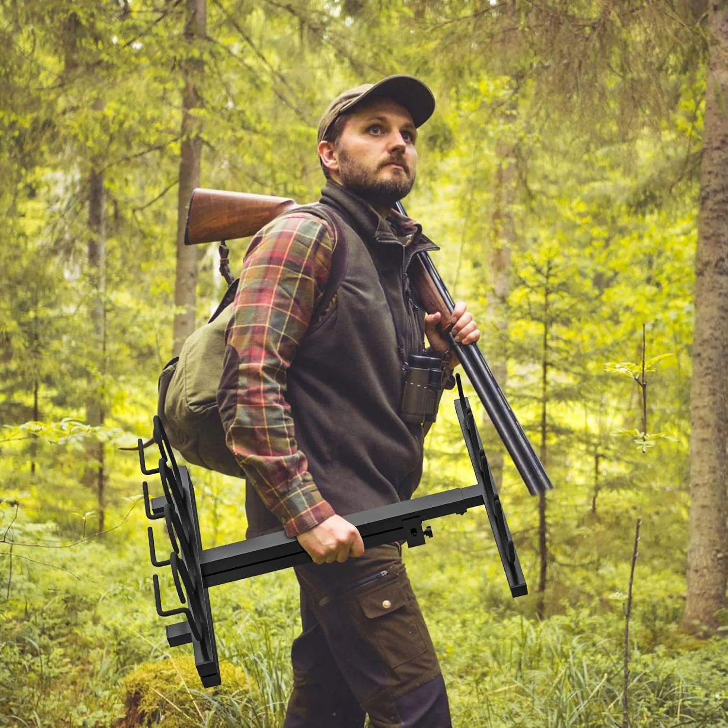 Gun Rack,Portable Rifle Rack Stand, Heavy Duty Steel Indoor Outdoor Gun Racks, Folding Gun Rack Stand for Shooting Hunting Range