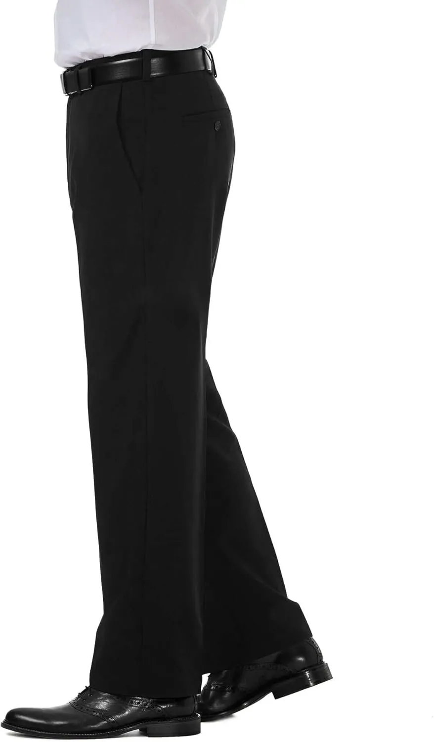 Haggar Men's Cool 18 Pro Classic Fit Flat Front Casual Stretch Performance Golf Pant