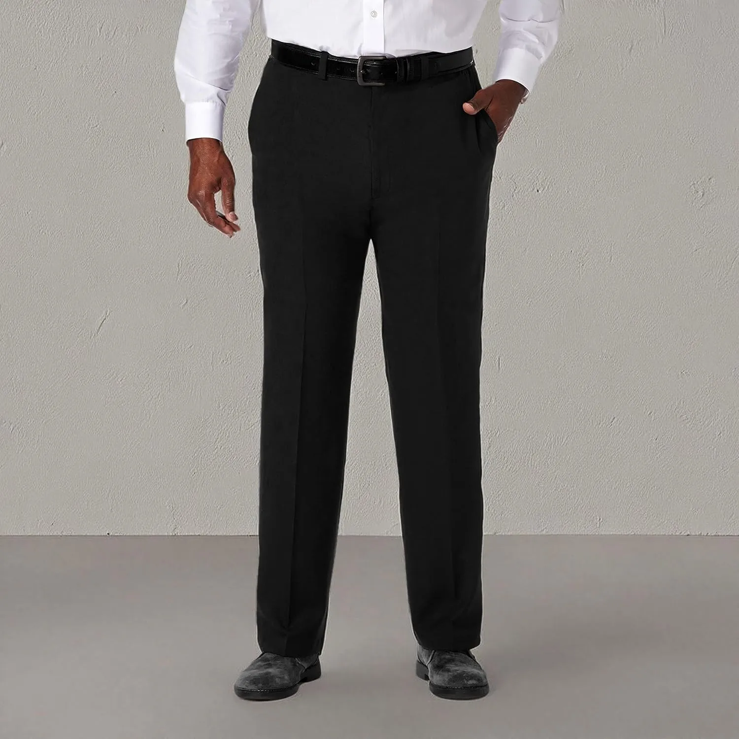 Haggar Men's Cool 18 Pro Classic Fit Flat Front Casual Stretch Performance Golf Pant