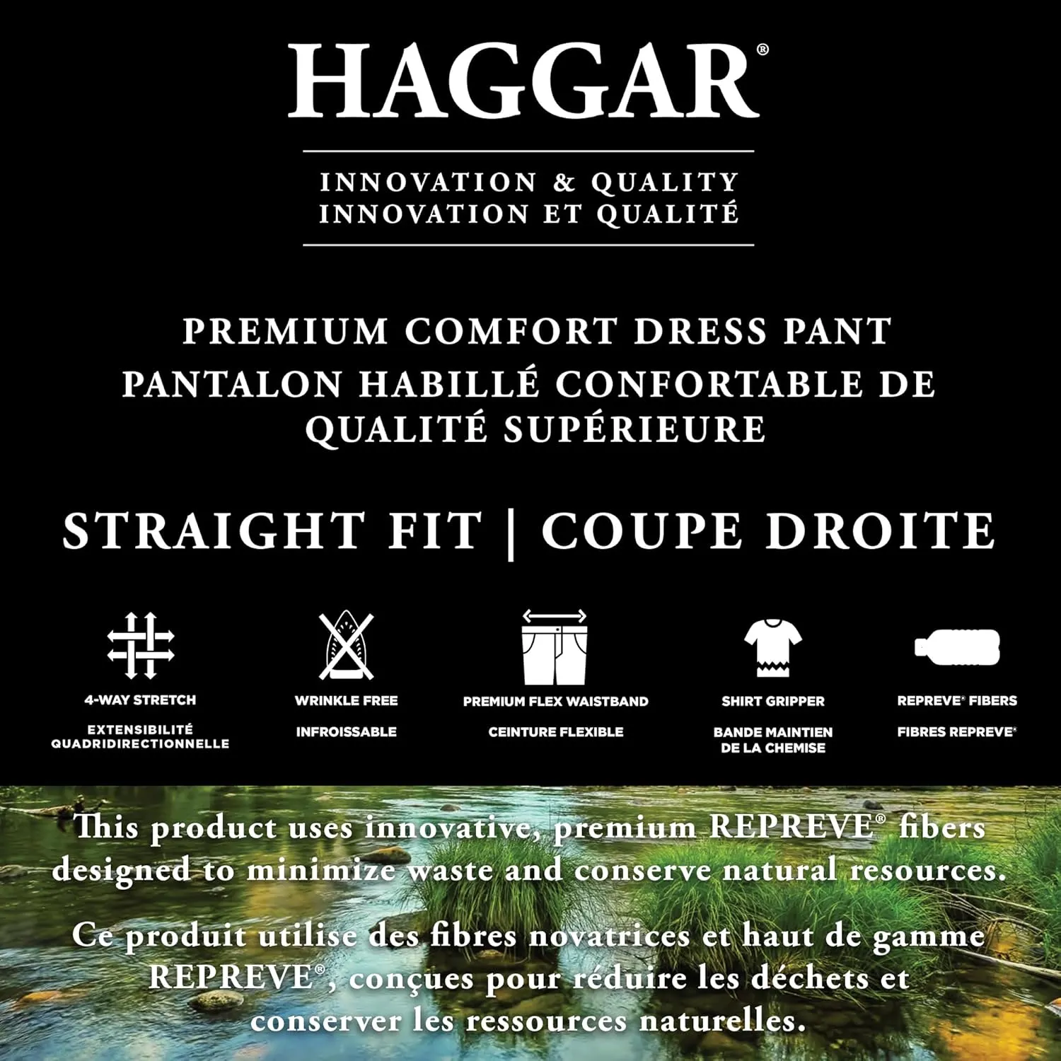 Haggar Men's Premium Comfort Dress Pant-Straight Fit Flat Front (Regular and Big & Tall Sizes)