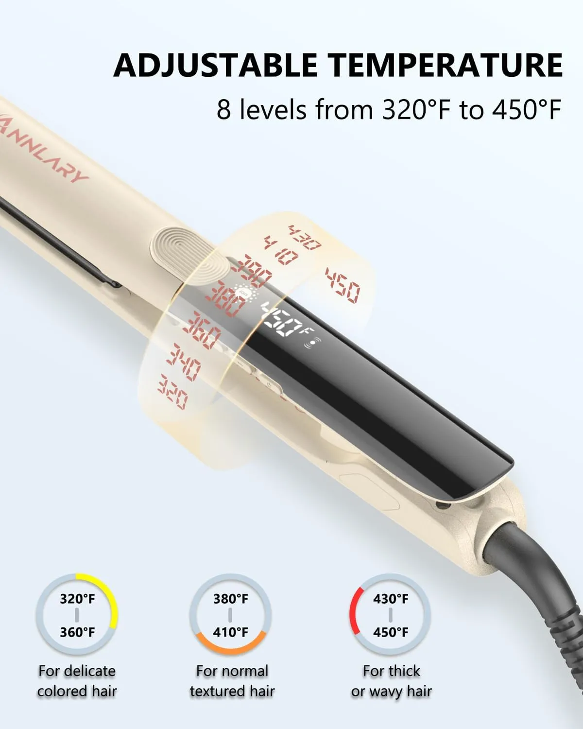 Hair Straightener, 1 Inch Flat Iron Straightener and Curler 2 in 1, Titanium Ceramic Ionic Dual Voltage Straightener with Anti-Iron Silicone for Less Frizz, Shinier & Smoother Hair