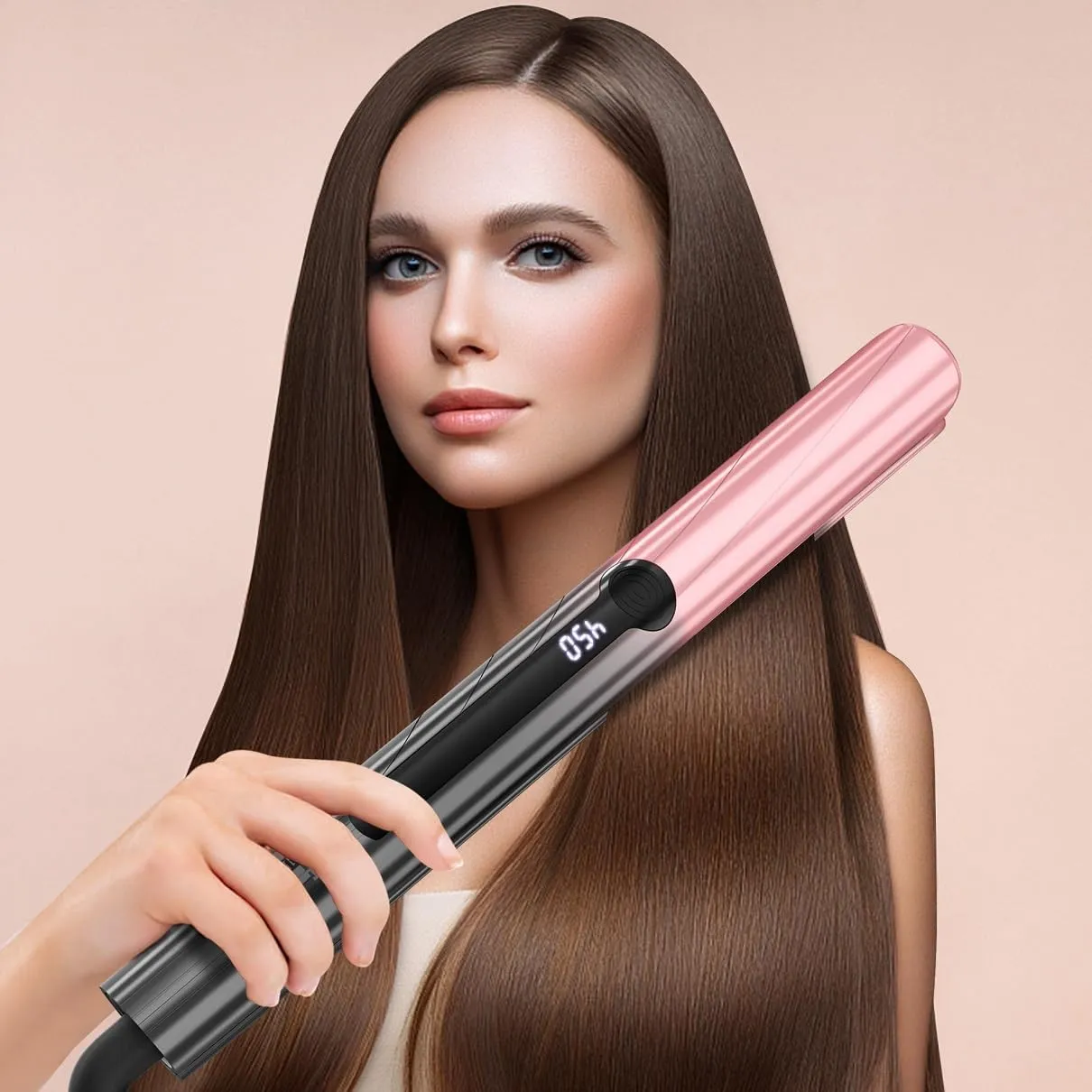 Hair Straightener Flat Iron, 2 in 1 Professional Hair Straightener and Curling Iron, 230℉-450℉ 1 Inch, Suitable for All Personal Professional Salon Hairstyles, Gift for Girls Women