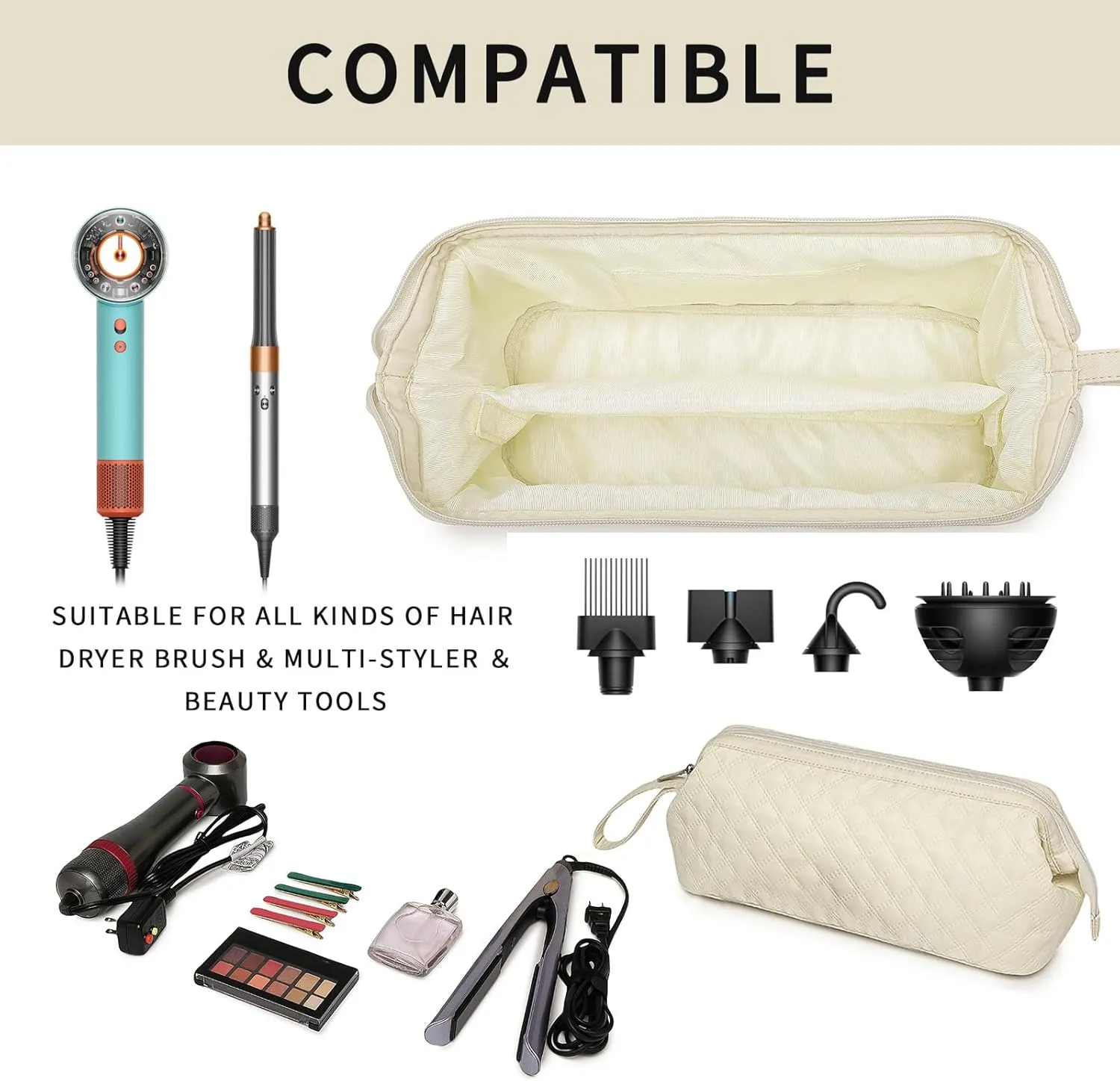 Hair Tools Travel Bag Compatible With Shark Flex Style Case Carry on Shark Hair Dryer Air Wrap Dustproof Hair Bag Flat Curling Iron Portable Travel Case （Bag Only