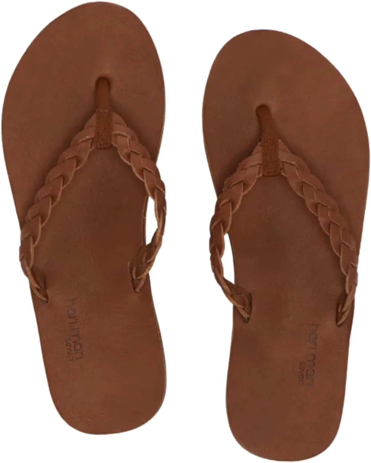 Hari Mari- Meadows Braided- Women's Classic Full Grain Leather Flip Flops with Braided Straps- No Break Ins, Firm Arch Support, and Beveled Edge to Reduce Tripping