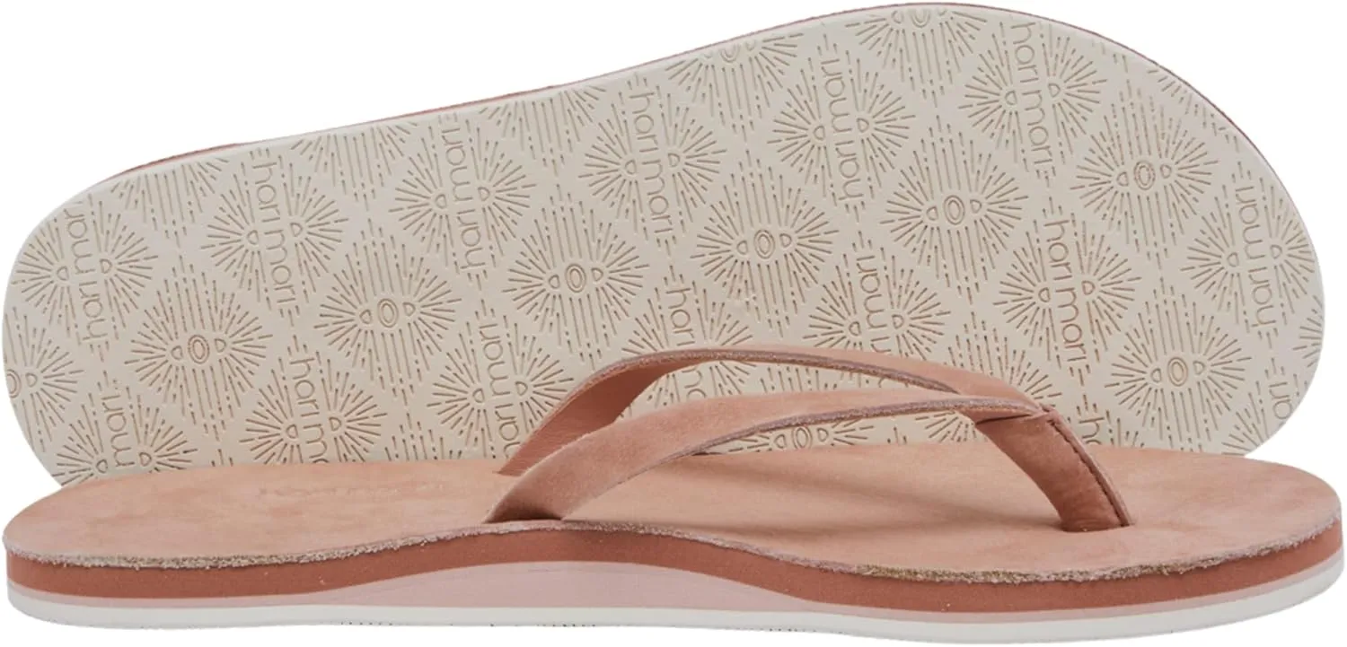 Hari Mari- Meadows- Women's Nubuck Leather Slim Fit Flip Flops with Soft V-Cut Strap- No Break Ins, Firm Arch Support, and Slim Contoured Sandal Profile