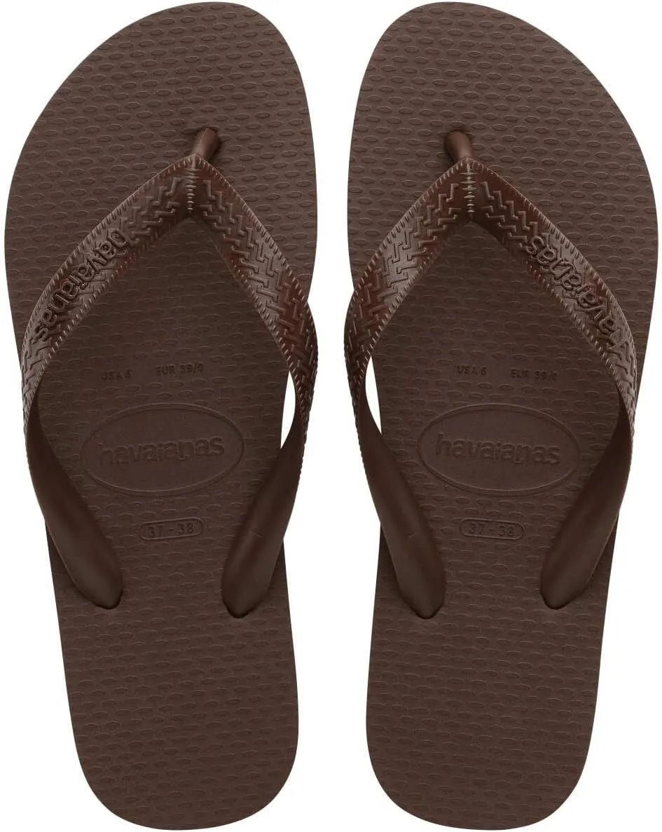 Havaianas Women's Color Flip Flops - Spring & Summer Style Sandals, Dark Brown, 7/8