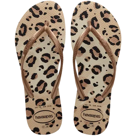 Havaianas - Women's Slim Animal Print Flip Flops - Beige (Add-On)