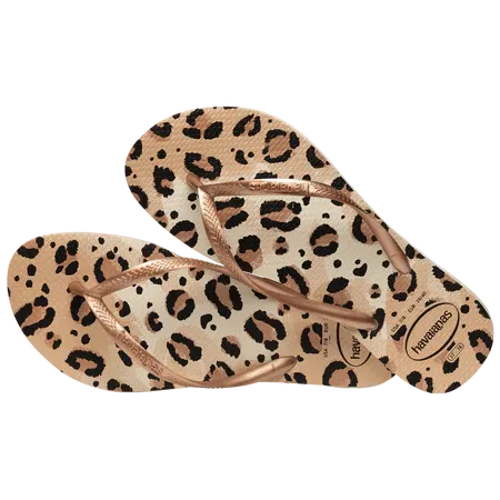 Havaianas - Women's Slim Animal Print Flip Flops - Beige (Add-On)