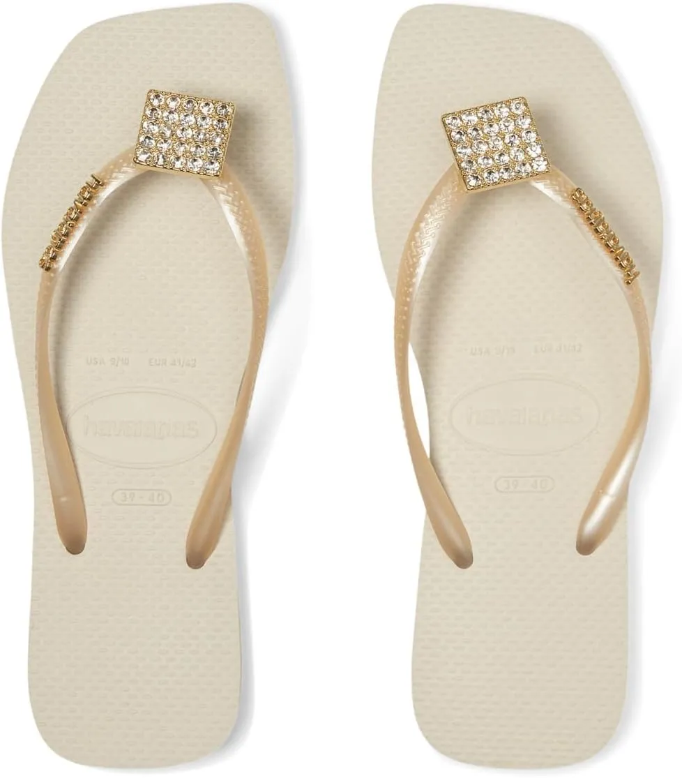 Havaianas Women's Slim Crystal Square Elegance Sandals Flip-Flop