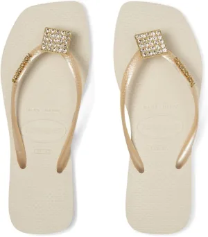 Havaianas Women's Slim Crystal Square Elegance Sandals Flip-Flop