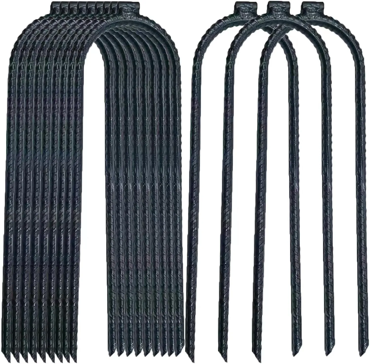 Heavy Rebar Trampoline Wind Stakes with Flat Welded Head,10’’x3’’x0.32’’ Wind Stake,Safety Ground Anchor for Securing Trampoline, Tents, Fences, Tarps, Garden Cloth, Hoses and More
