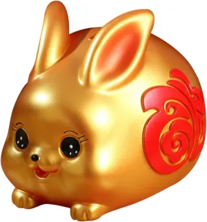 HEMOTON Rabbit Coin Bank Plush Piggy Bank Boys and Girls Money Jar Unbreakable Adorable Bunny Decor Home Ornament