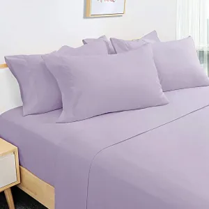 HOMEIDEAS 6 Pieces Lightweight Easy Care Microfiber Bed Sheets Set(Full, Lavender), Super Soft & Fade Resistant, 15 inches Deep Pocket 1800 Thread Count Bedding