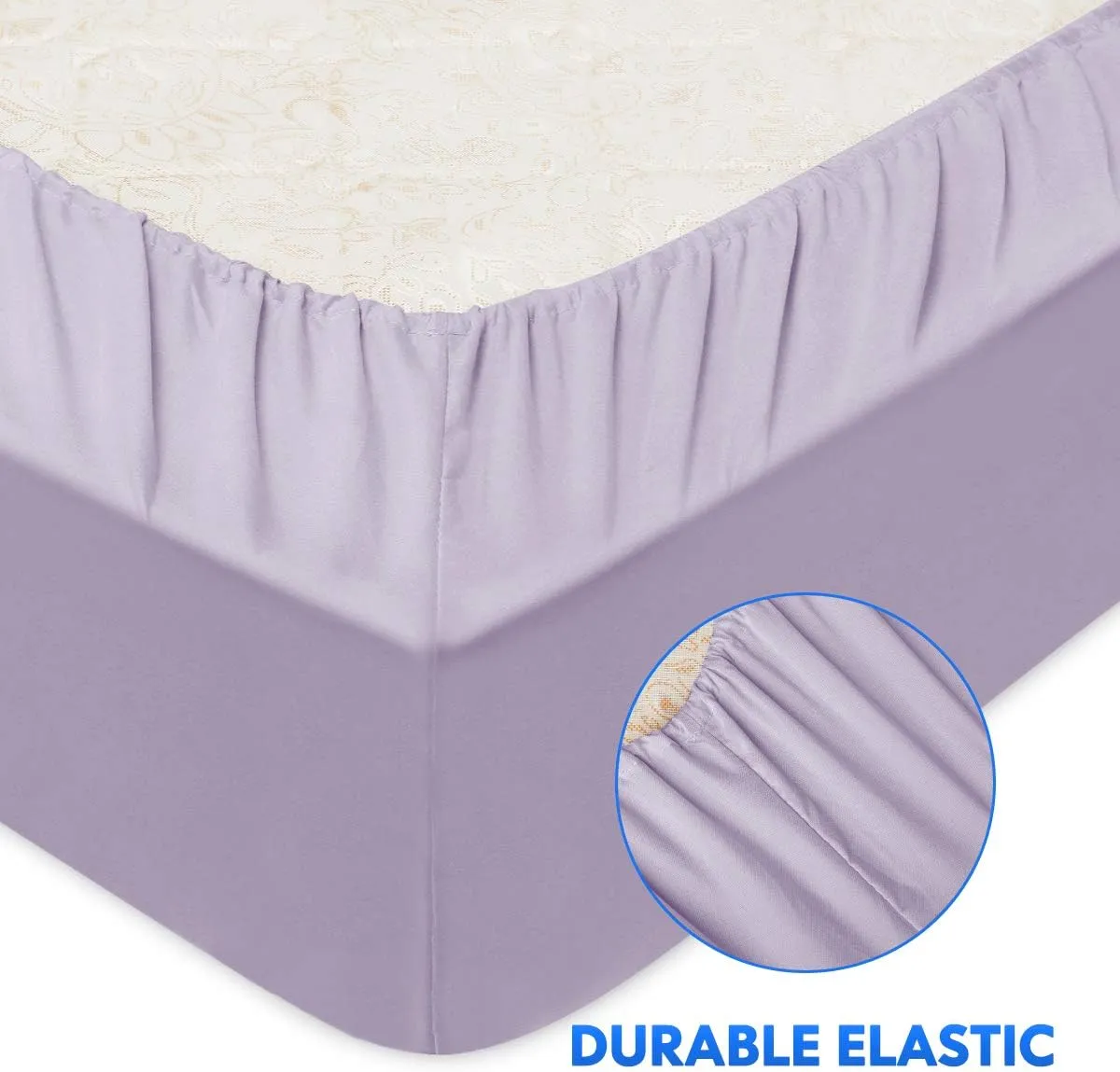 HOMEIDEAS 6 Pieces Lightweight Easy Care Microfiber Bed Sheets Set(Full, Lavender), Super Soft & Fade Resistant, 15 inches Deep Pocket 1800 Thread Count Bedding
