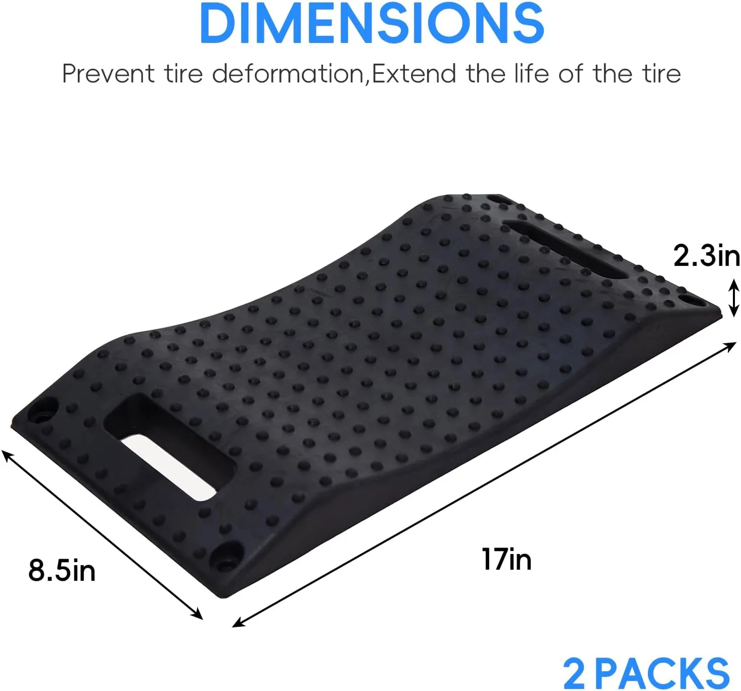 Homeon Wheels Tire Saver Ramps Rubber Material Anti-Slip Pad Design,Car Tire Wheel Ramps for Flat Spot and Flat Tire Prevention, Tire Savers for Storage with Carrying Bag, Easy to Store 4 Pack (Black)