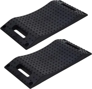 Homeon Wheels Tire Saver Ramps Rubber Material Anti-Slip Pad Design,Car Tire Wheel Ramps for Flat Spot and Flat Tire Prevention, Tire Savers for Storage with Carrying Bag, Easy to Store 4 Pack (Black)