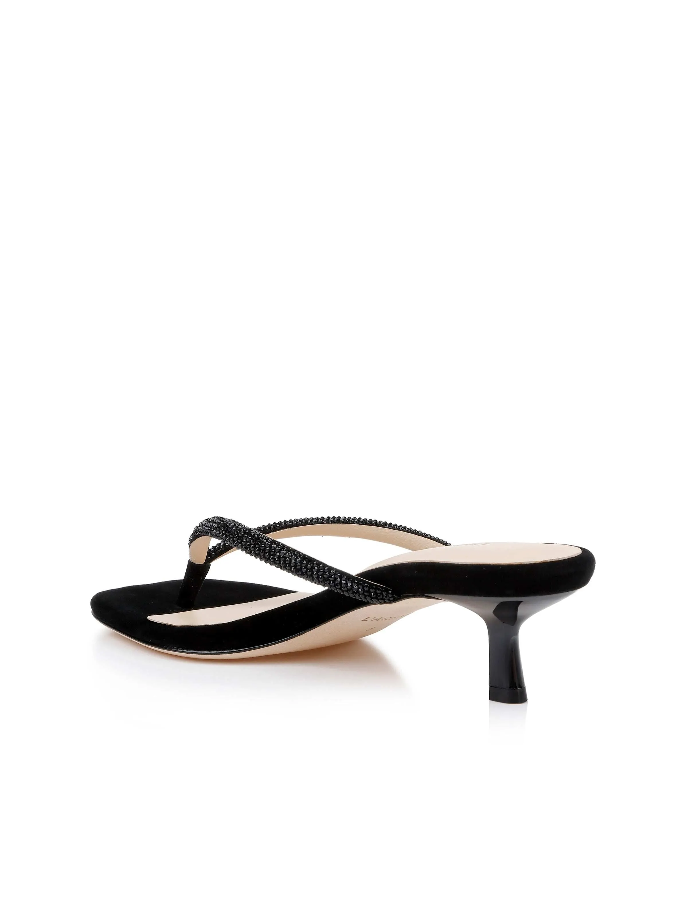Hortense Crystal-Strap Kitten Heel