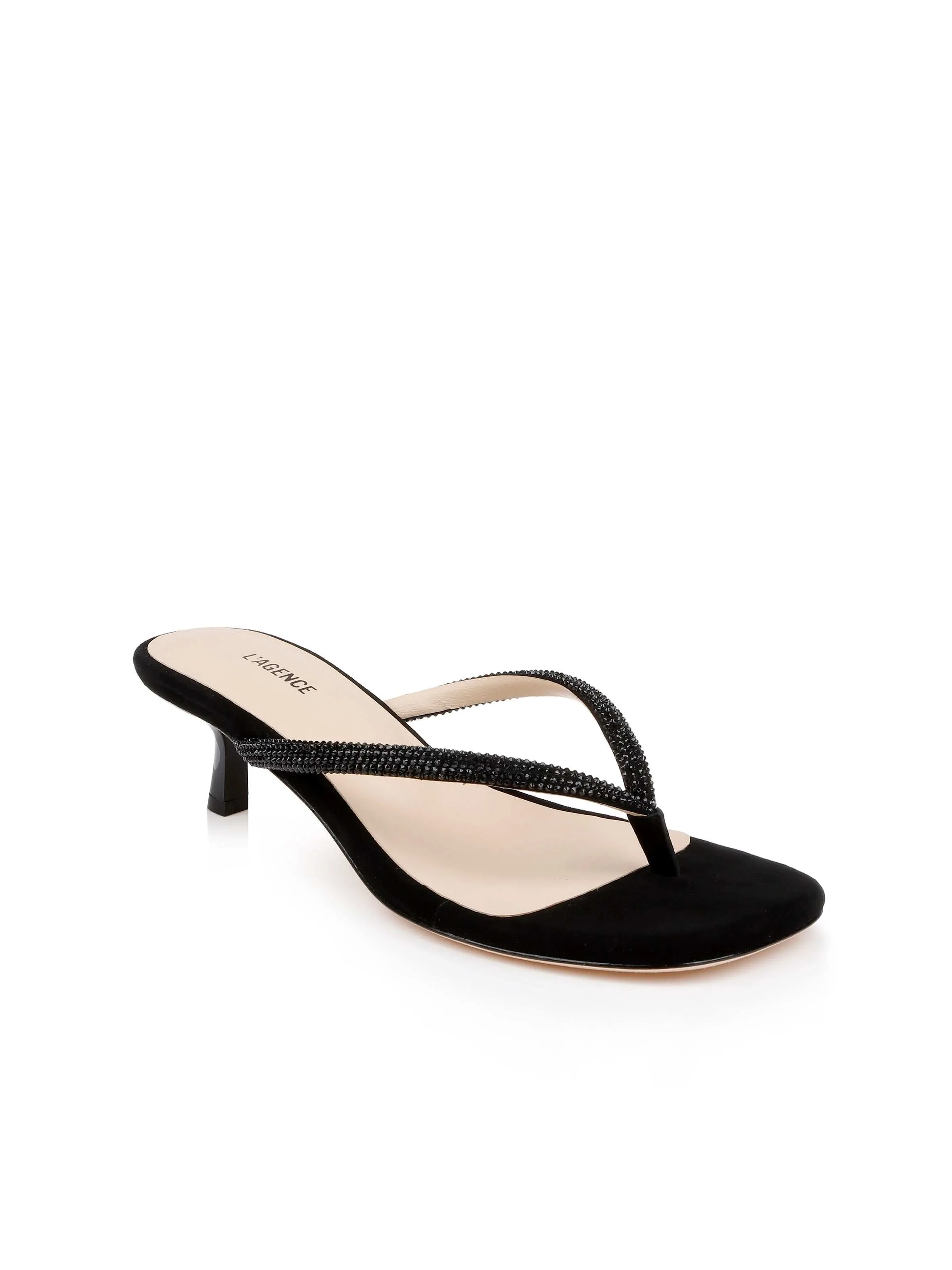 Hortense Crystal-Strap Kitten Heel