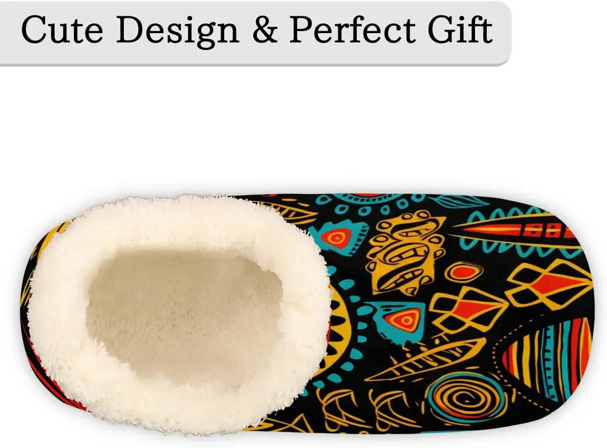 House Slippers for Women Men, Animal Fuzzy Soft Cozy Non Slip Slipper Socks for Indoor Outdoor