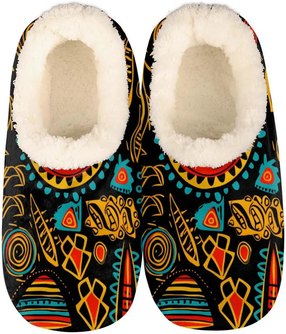 House Slippers for Women Men, Animal Fuzzy Soft Cozy Non Slip Slipper Socks for Indoor Outdoor