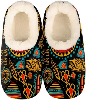 House Slippers for Women Men, Animal Fuzzy Soft Cozy Non Slip Slipper Socks for Indoor Outdoor
