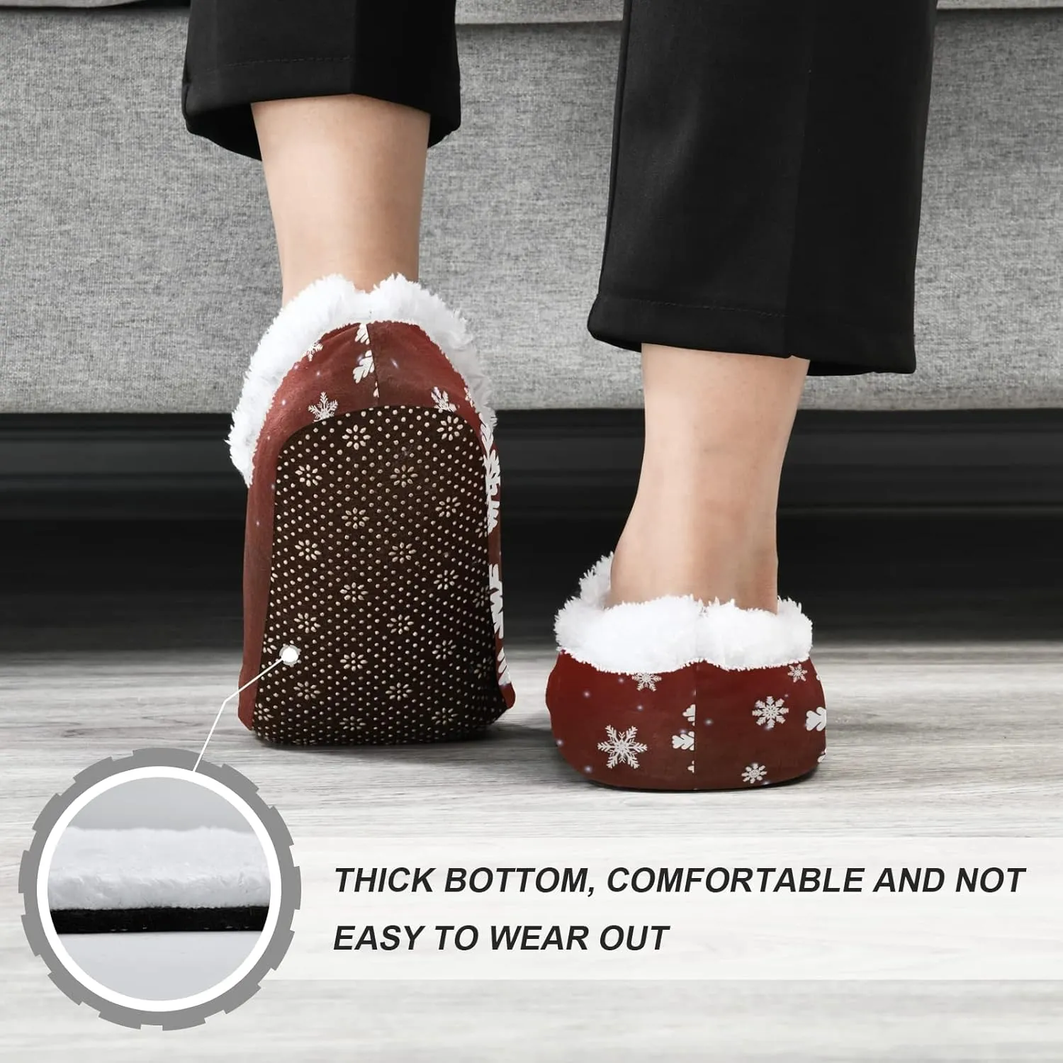 House Slippers Fuzzy Memory Foam Soft Slipper Socks for Woman Men