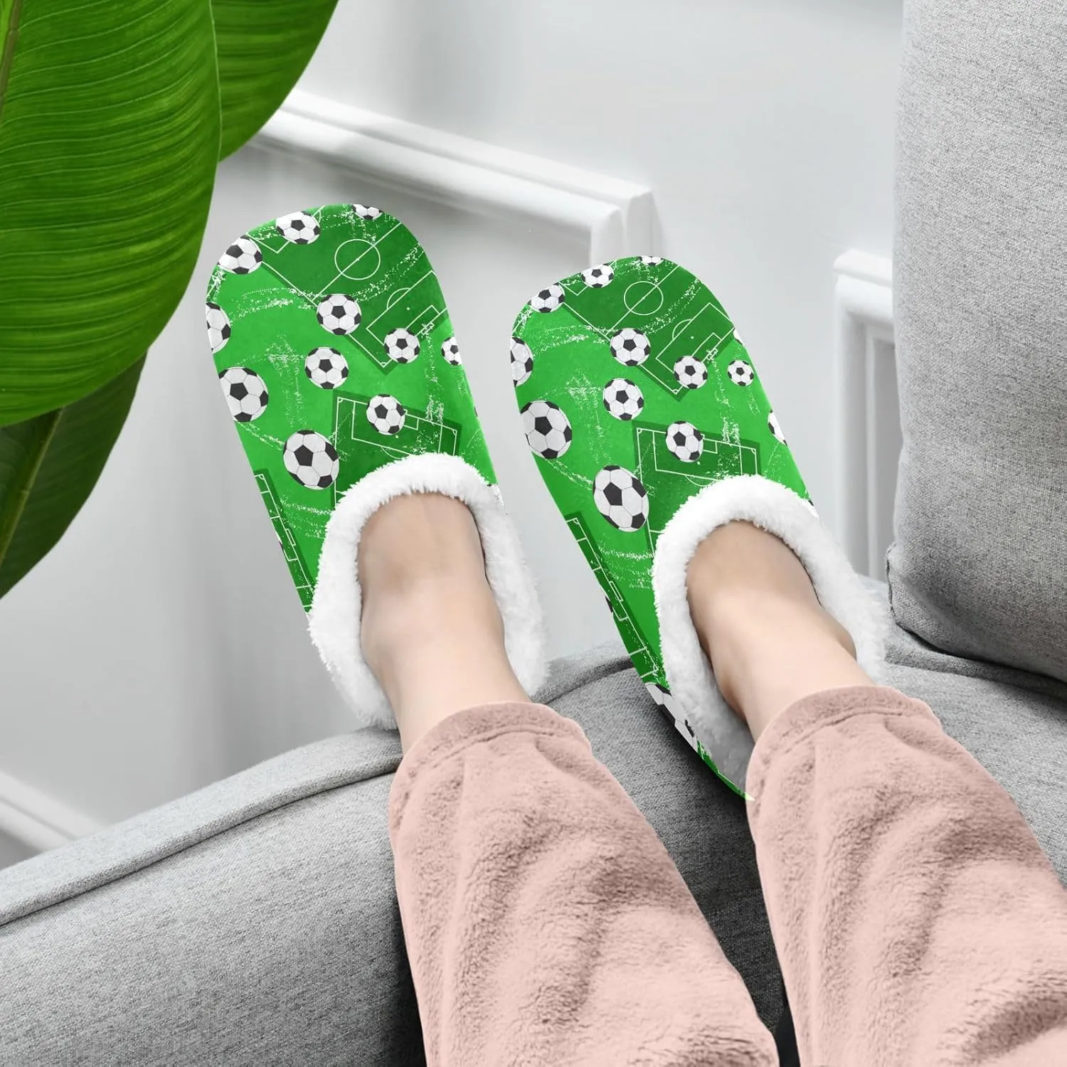 House Slippers Fuzzy Memory Foam Soft Slipper Socks for Woman Men