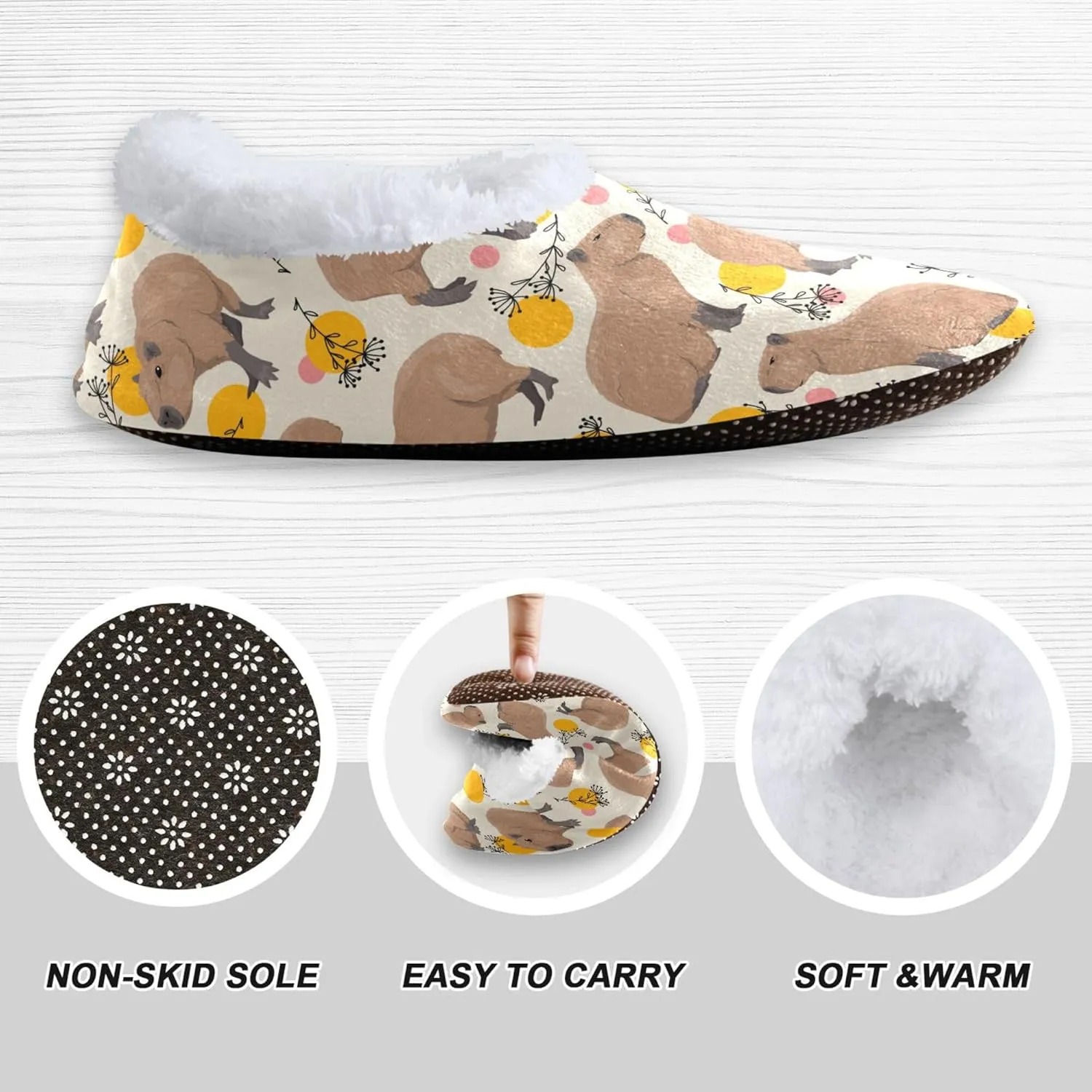 House Slippers Fuzzy Memory Foam Soft Slipper Socks for Woman Men