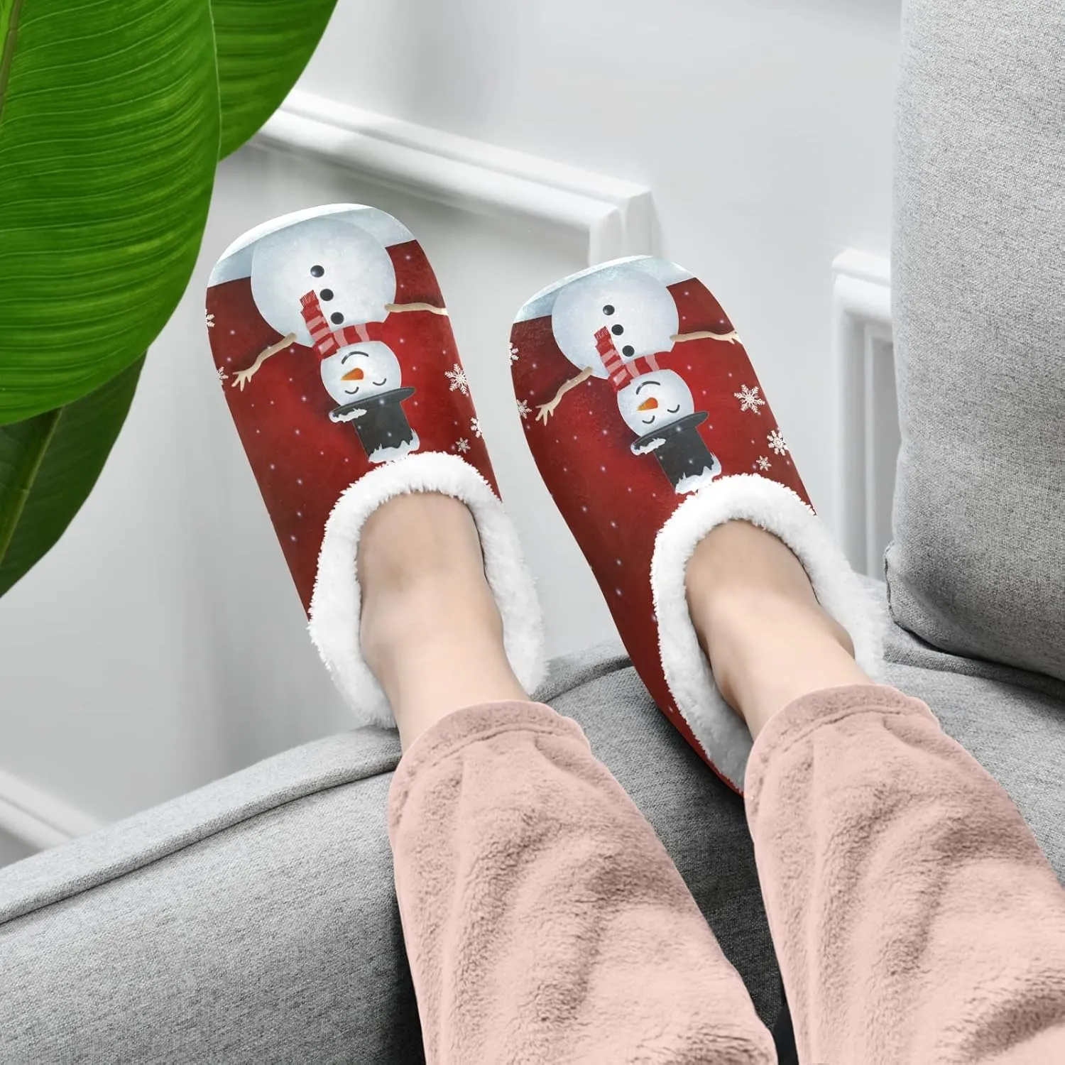 House Slippers Fuzzy Memory Foam Soft Slipper Socks for Woman Men