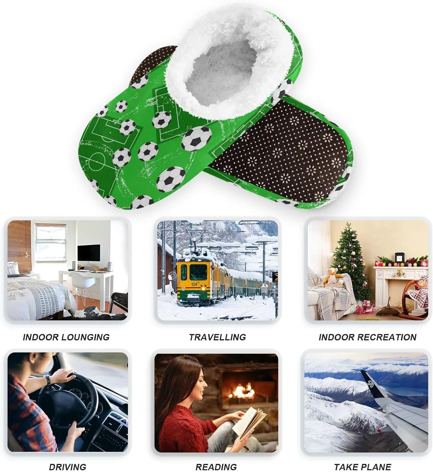 House Slippers Fuzzy Memory Foam Soft Slipper Socks for Woman Men