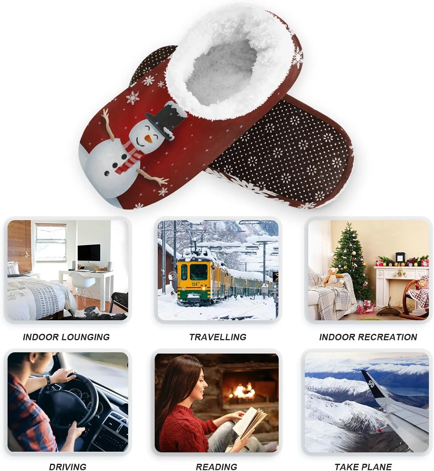 House Slippers Fuzzy Memory Foam Soft Slipper Socks for Woman Men