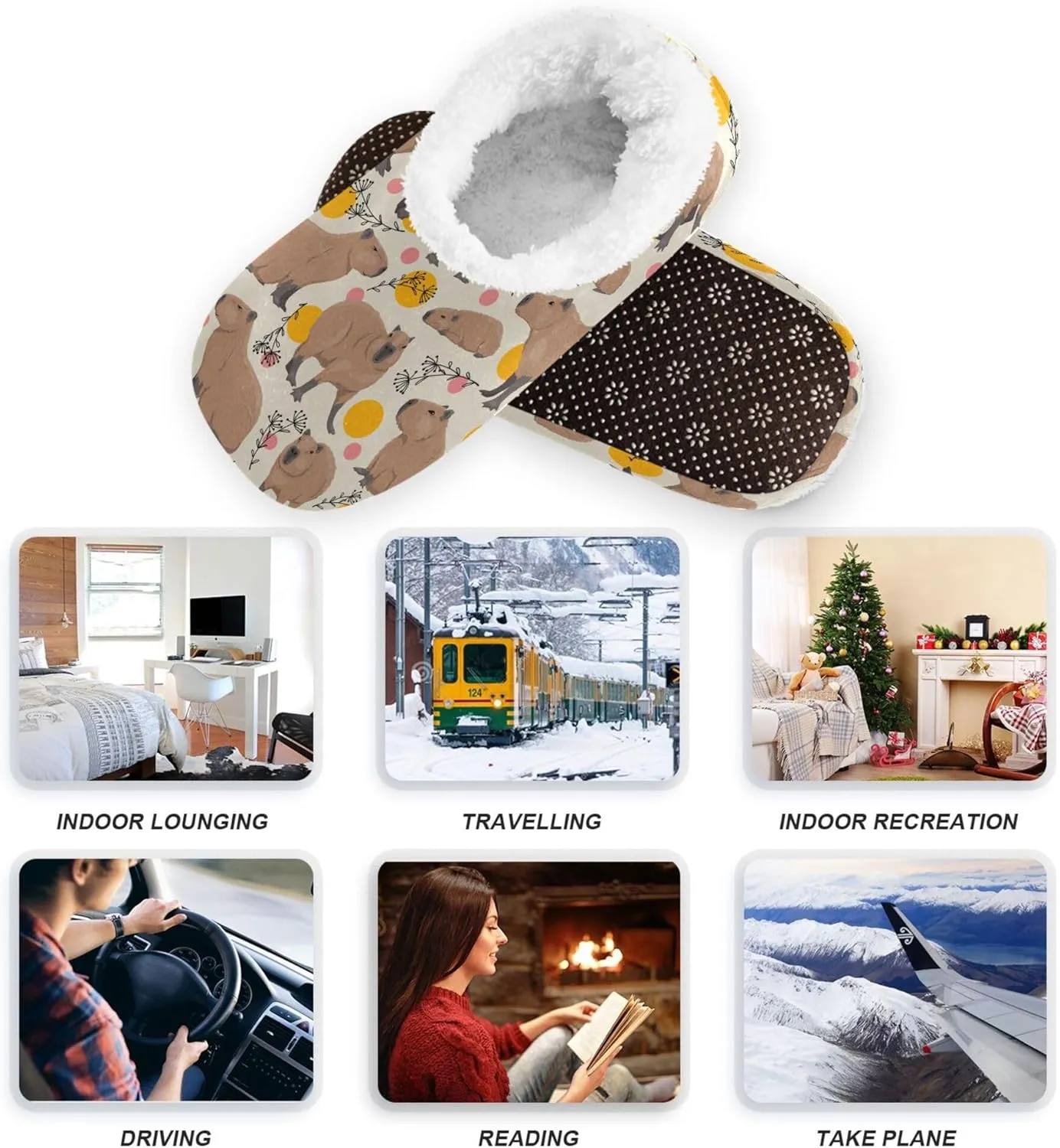 House Slippers Fuzzy Memory Foam Soft Slipper Socks for Woman Men