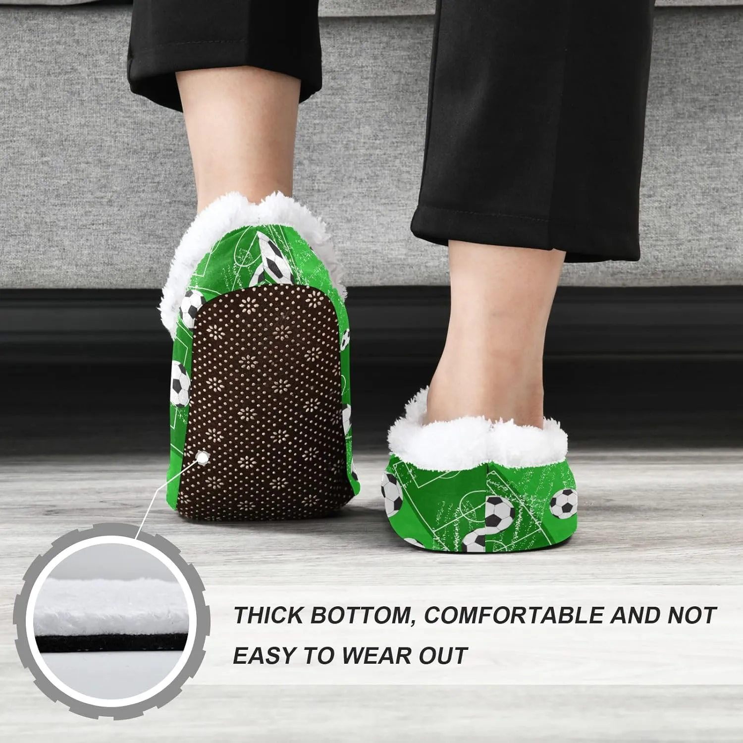 House Slippers Fuzzy Memory Foam Soft Slipper Socks for Woman Men