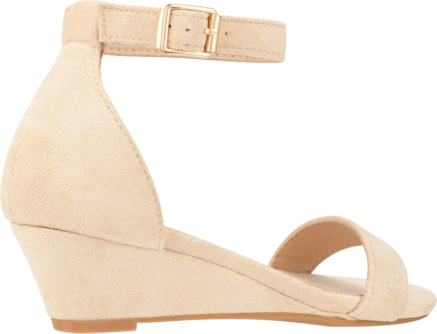 ILLUDE Women's Open Toe Ankle Strap Low Wedge Sandal Comfortable Platform Heeled Sandals