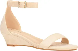 ILLUDE Women's Open Toe Ankle Strap Low Wedge Sandal Comfortable Platform Heeled Sandals