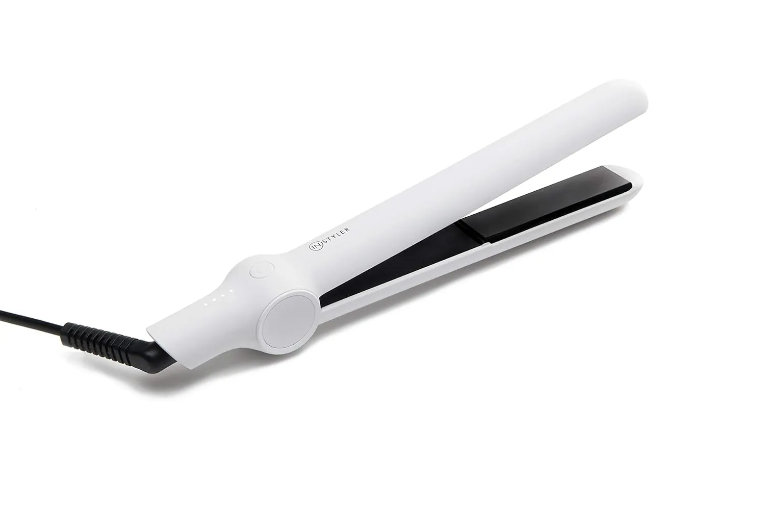 InStyler CURATION Ceramic Hair Styling and Straightening Flat Iron, white